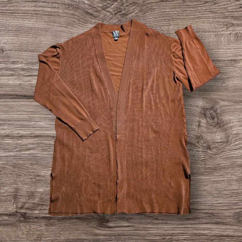 🍂 Worthington Women's PLUS 2XL Cinnamon Brown Open Front Cardigan 🍂